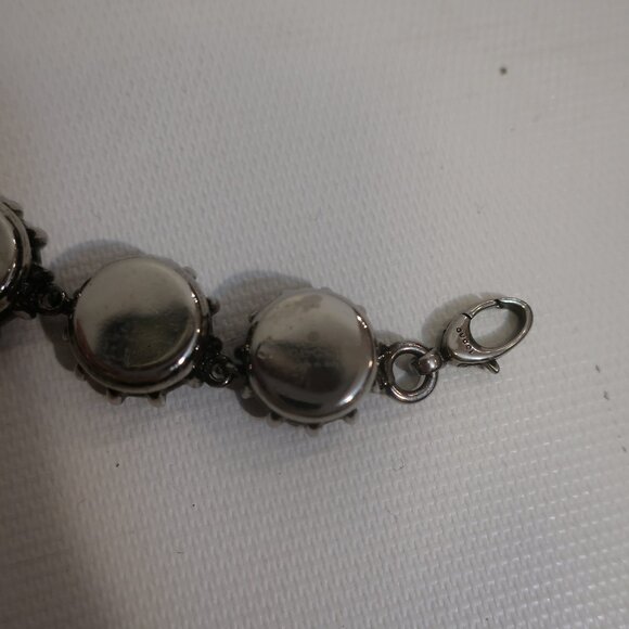 Authentic Gucci Feline Head Pink Crystal Silver Chain Link Adjustable Bracelet - Picture 7 of 12